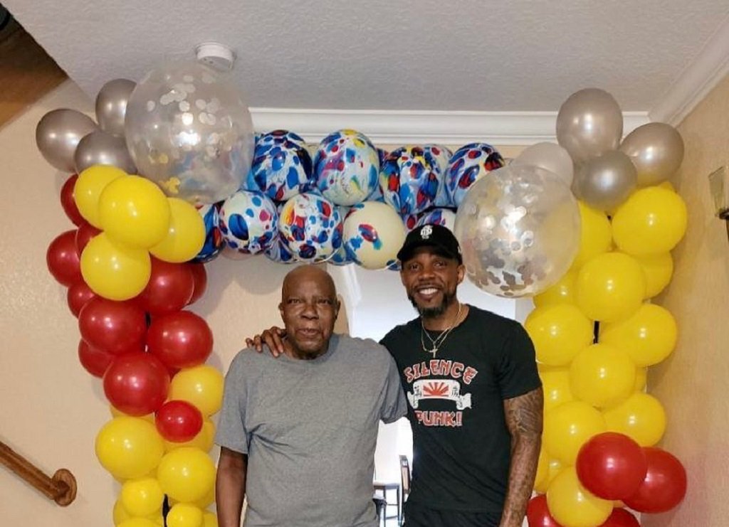 Udonis Haslem with his father